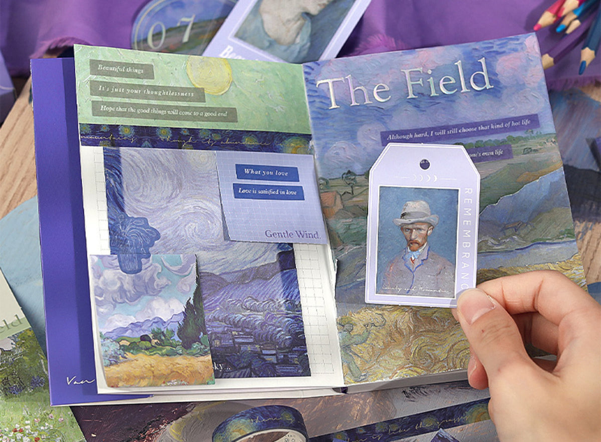 Starry Night Oil Painting Journal Stationery Gift Set PaperMoonIsland