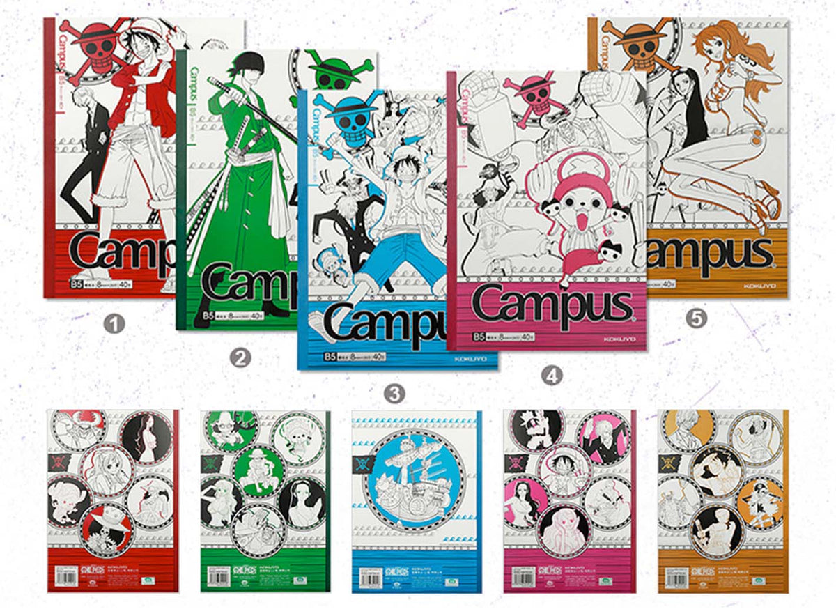 KOKUYO x One Piece B5 Notebooks Set of 5 – Paper Moon Island