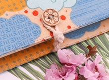 Load image into Gallery viewer, fabric covered grid paper notebook