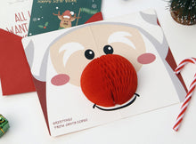 Load image into Gallery viewer, Magical 3D Santa Claus Honeycomb Pop Up Christmas Greeting Card

