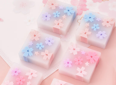 Square Cherry Flower Eraser Set