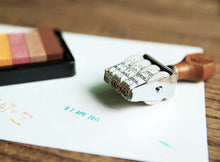Load image into Gallery viewer, vintage wooden date stamp
