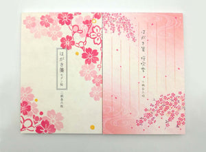 cherry flower postcard set