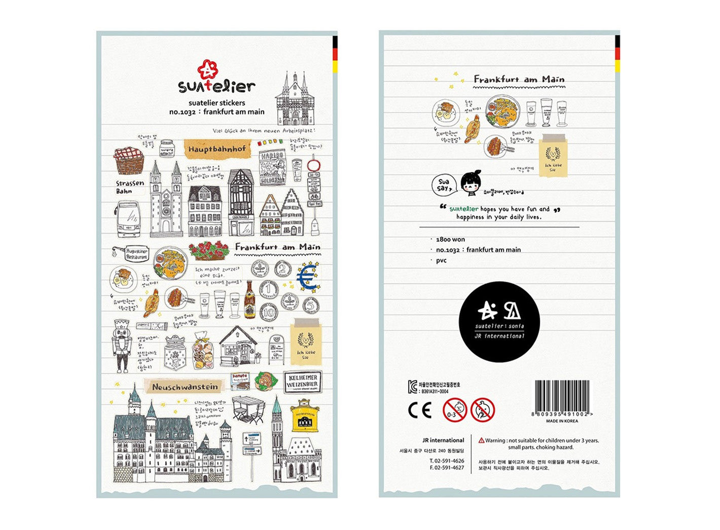 Suatelier Stickers traveling diary German Frankfurt